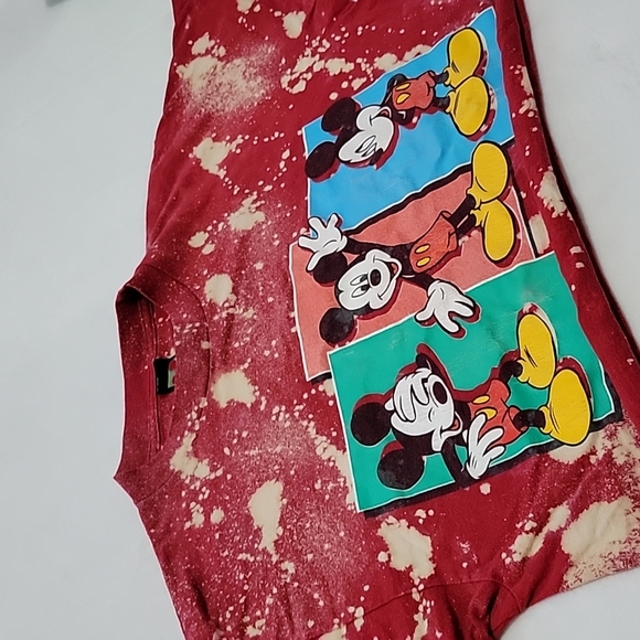 ๐ VINTAGE ULTRA RARE MICKEY MOUSE BLEACHED CUSTOM CROPPED OVERSIZE T SHIRT - Picture 6 of 6